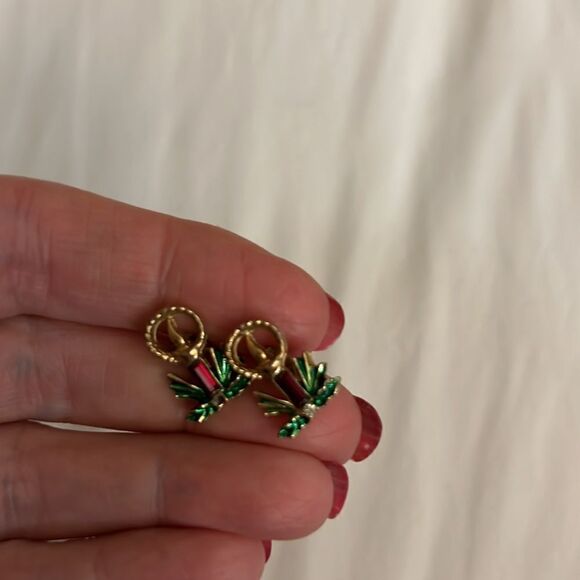Christmas candle pierced earrings. - Picture 2 of 3